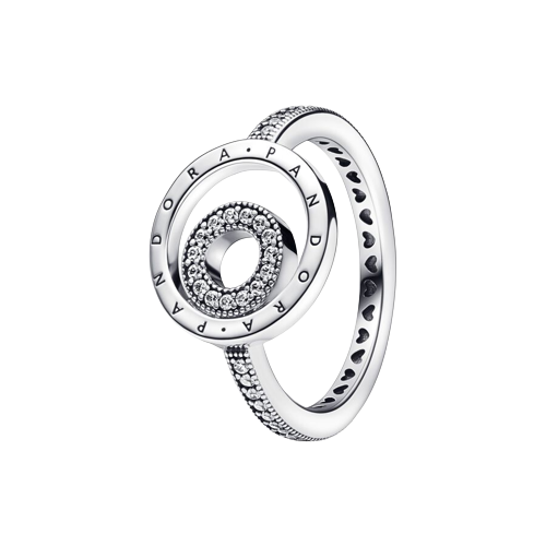 Anillo Pandora Signature Logo Círculos Pavé