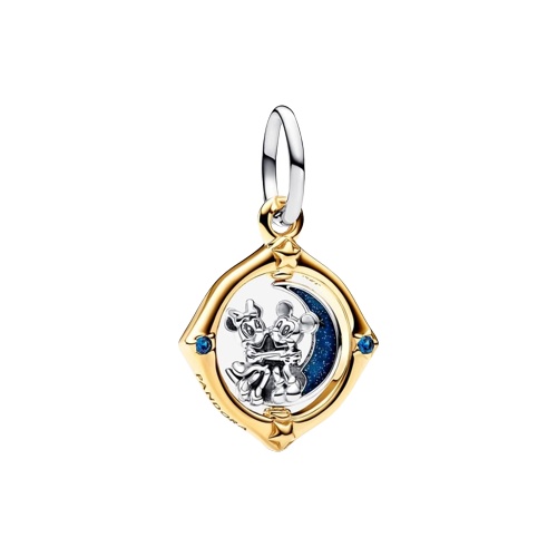 Charm Colgante Luna Giratoria en Dos Tonos Mickey Mouse & Minnie Mouse de Disney