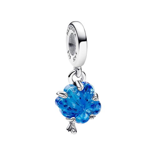 Charm Colgante Árbol Familiar Cristal Murano Azul