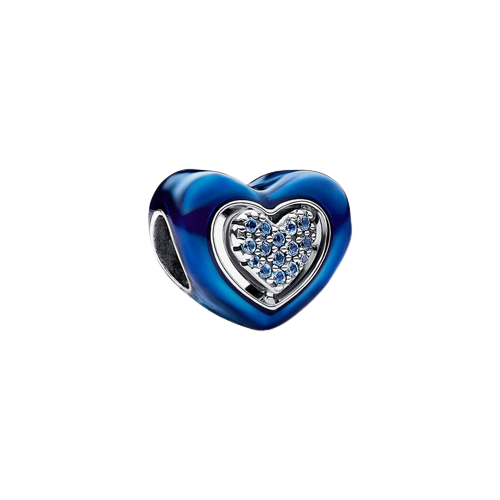 Charm Corazón Giratorio Azul