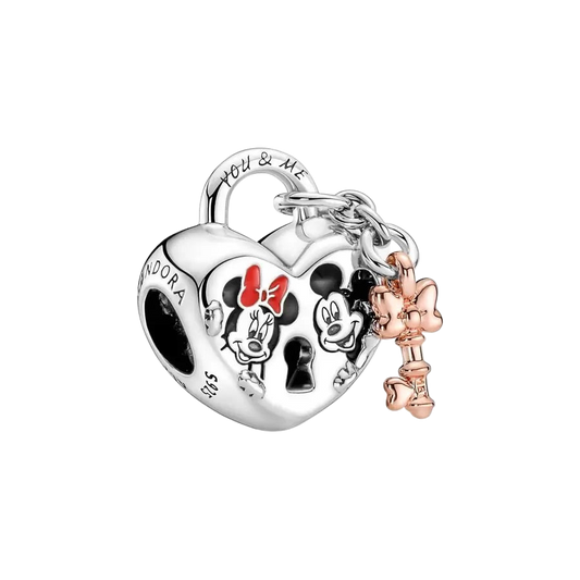 Charm Candado Mickey y Minnie Mouse de Disney