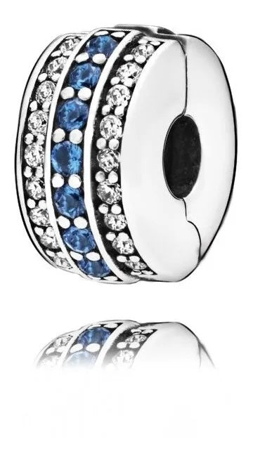 Charm Clip Pandora Sparkling Line Blue