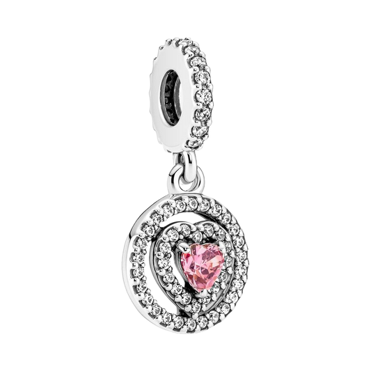 Charm Colgante Corazón Doble Halo Brillante