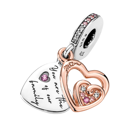 Charm Colgante Doble Corazones Infinitos Entrelazados