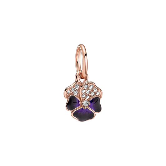 Charm Colgante Flor Pensamiento Morado