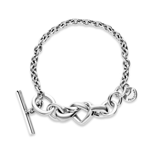 Pulsera en plata de ley Corazones Anudados