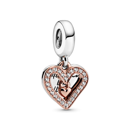 Charm Colgante Boceto de Corazón Brillante