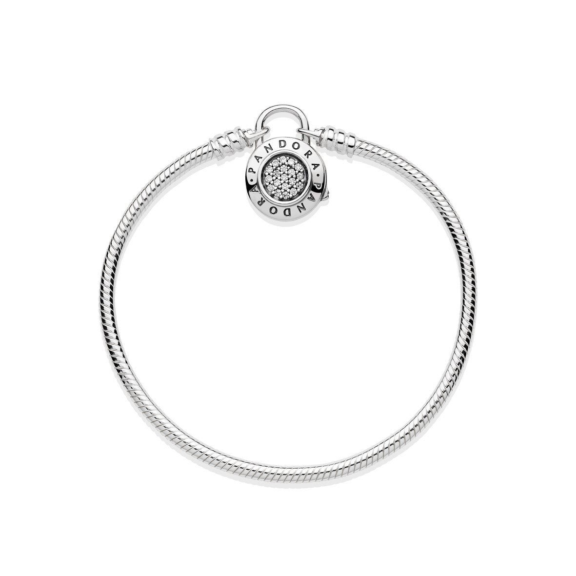 Pulsera Moments en plata de ley Candado firma PANDORA para charms