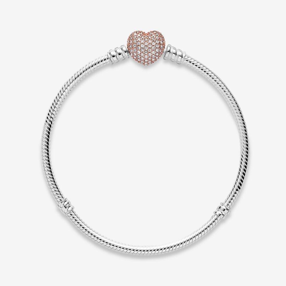 Pulsera Moments PANDORA Rose con cierre corazón para charms